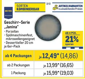 METRO METRO PROFESSIONAL Geschirr-Serie ,,Janina“ Angebot