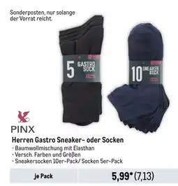 METRO PINX Herren Gastro Sneaker- oder Socken Angebot