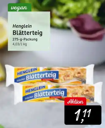 KONSUM Henglein Blätterteig Angebot