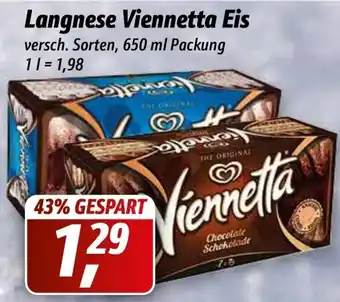 Simmel Langnese Viennetta Eis 650ml Angebot