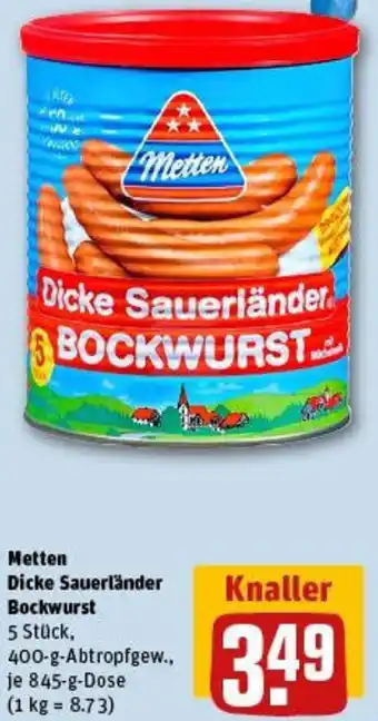 REWE Metten Dicke Sauerländer Bockwurst Angebot