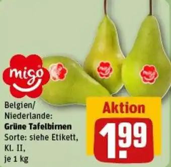 REWE Migo Grüne Tafelbirnen Angebot