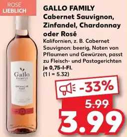 Kaufland GALLO FAMILY Cabernet Sauvignon, Zinfandel, Chardonnay oder Rosé Angebot