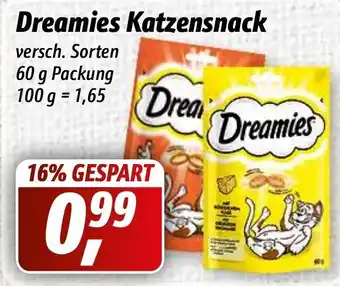 Simmel Dreamies Katzensnack 60g Angebot