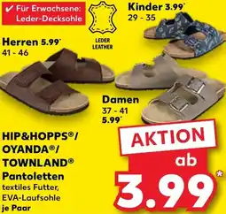 Kaufland HIP&HOPPS/ OYANDA/ TOWNLAND Pantoletten Angebot