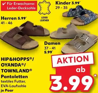 Kaufland HIP&HOPPS/ OYANDA/ TOWNLAND Pantoletten Angebot