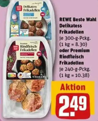 REWE REWE Beste Wahl Delikatess Frikadellen oder Premium Rindfleisch Frikadellen Angebot