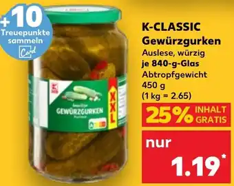 Kaufland K-CLASSIC Gewürzgurken Angebot