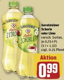 REWE Gerolsteiner Schorle oder Limo Angebot