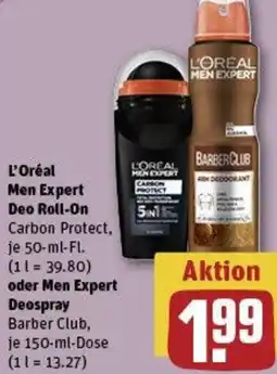 REWE L'Oréal Men Expert Deo Roll-On oder Men Expert Deospray Angebot