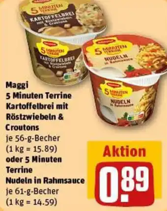 REWE Maggi 5 Minuten Terrine Kartoffelbrei mit Röstzwiebeln & Croutons Angebot