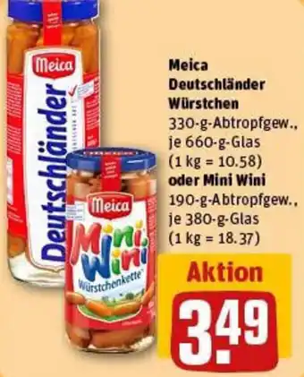 REWE Meica Deutschländer Würstchen oder Mini Wini Angebot