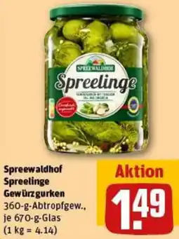 REWE Spreewaldhof Spreelinge Gewürzgurken Angebot