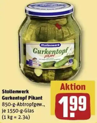 REWE Stollenwerk Gurkentopf Pikant Angebot