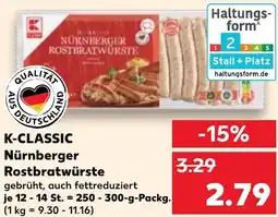 Kaufland K-CLASSIC Nürnberger Rostbratwürste Angebot