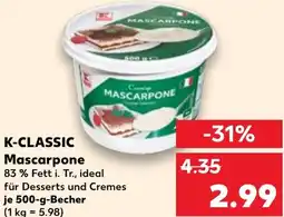 Kaufland K-CLASSIC Mascarpone Angebot