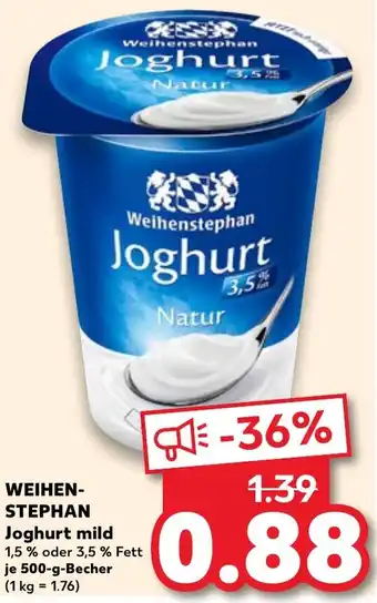 Kaufland WEIHENSTEPHAN Joghurt mild Angebot