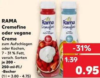 Kaufland RAMA Cremefine oder vegane Creme Angebot