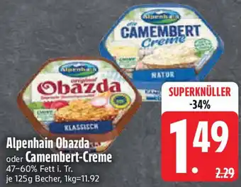 Edeka Alpenhain Obazda oder Camembert-Creme Angebot