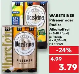 Kaufland WARSTEINER Pilsener oder Radler Alkoholfrei Angebot