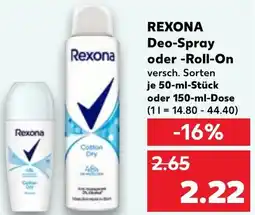 Kaufland REXONA Deo-Spray oder Roll-On Angebot