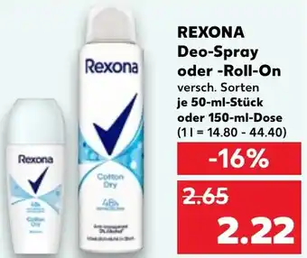 Kaufland REXONA Deo-Spray oder Roll-On Angebot