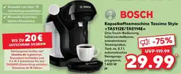 Kaufland BOSCH Kapselkaffeemaschine Tassimo Style TAS112E/TAS114E Angebot