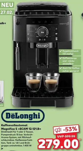 Kaufland DeLonghi Kaffeevollautomat Magnifica S ECAM 12.121.B Angebot