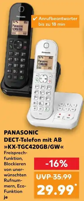 Kaufland PANASONIC DECT-Telefon mit AB KX-TGC420GB/GW Angebot