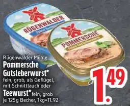 Edeka Rügenwalder Mühle Pommersche Gutsleberwurst oder Teewurst Angebot