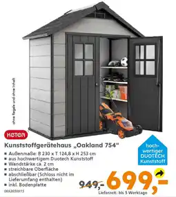 Globus Baumarkt keter Kunststoffgerätehaus „Oakland 754" Angebot