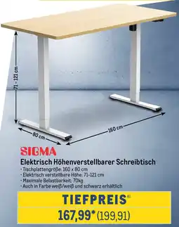 METRO SIGMA Elektrisch Höhenverstellbarer Schreibtisch Angebot