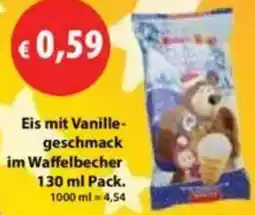 Mix Markt Eis mit Vanillegeschmack im Waffelbecher Angebot