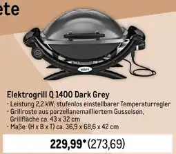 METRO weber Elektrogrill Q 1400 Dark Grey Angebot