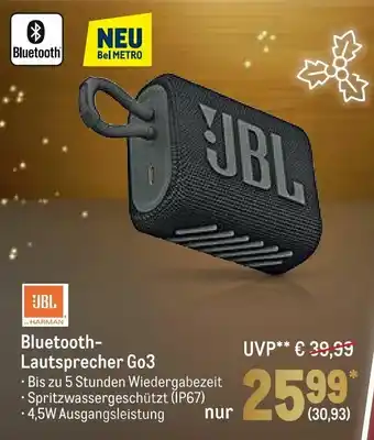 METRO JBL Bluetooth Lautsprecher Go3 Angebot