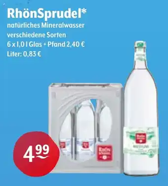 Trink und Spare RhönSprudel natürliches Mineralwasser Angebot