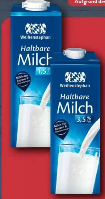 Aldi Nord Weihenstephan Haltbare Milch Angebot