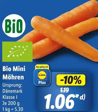 Lidl Bio Mini Möhren Angebot