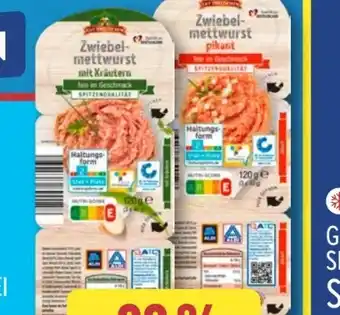 Aldi Nord Gut Drei Eichen Zwiebelmettwurst Angebot