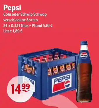 Trink und Spare Pepsi Cola oder Schwip Schwap Angebot