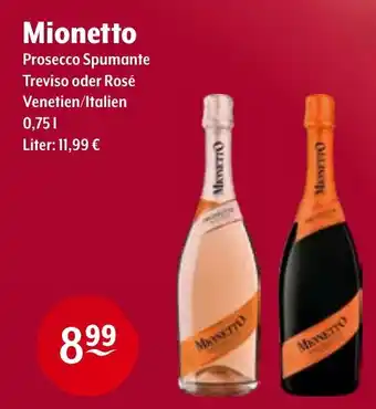 Trink und Spare Mionetto Prosecco Spumante Treviso oder Rosé Angebot