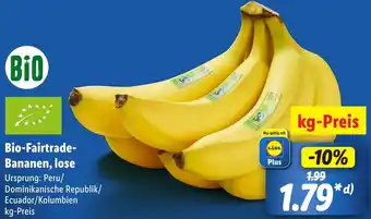 Lidl Bio-Fairtrade Bananen, lose Angebot