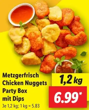 Lidl Metzgerfrisch Chicken Nuggets Party Box mit Dips Angebot