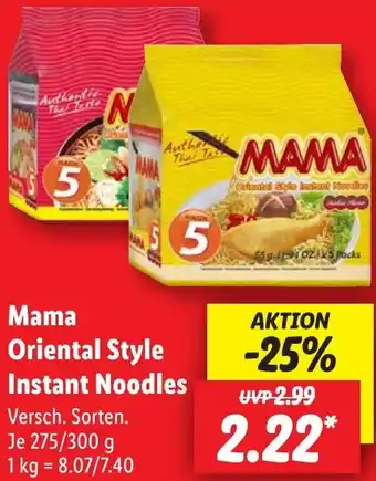 Lidl Mama Oriental Style Instant Noodles Angebot