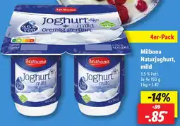 Lidl Milbona Naturjoghurt, mild Angebot