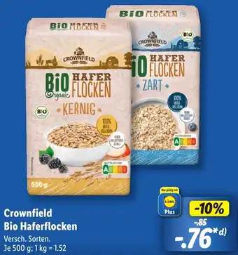 Lidl Crownfield Bio Haferflocken Angebot