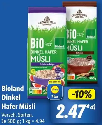 Lidl Bioland Dinkel Hafer Müsli Angebot