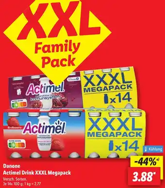 Lidl Danone Actimel Drink XXXL Megapack Angebot