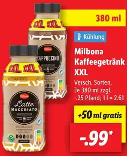 Lidl Milbona Kaffeegetränk XXL Angebot