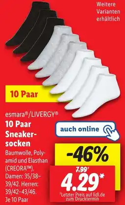 Lidl esmara/LIVERGY 10 Paar Sneakersocken Angebot